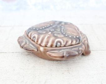 Vintage Wade Porcelain Crab Ring, Jewelry Box - Dresser Box - Made in England Wade Porcelain Box - Nautical, Tropical, Beach House Treasure