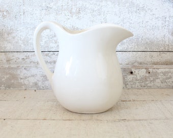 Vintage Stone China Ironstone Pitcher - White Ironstone Farmhouse Pitcher - Ironstone Pitcher/Creamer - Cottage, Farmhouse Kitchen Ironstone