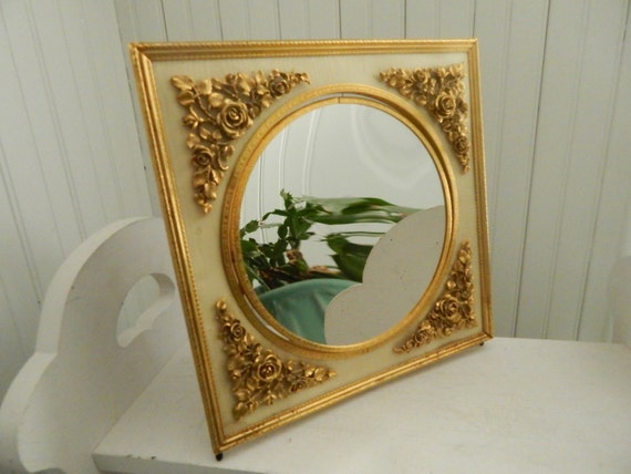 Italian Floine Gold Square Dresser Mirror With Golden Italian Floine Gold Square Dresser