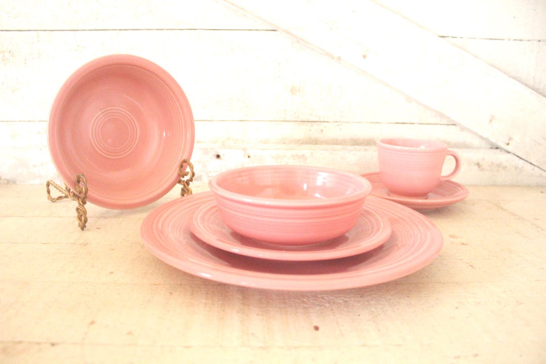 Vintage 1980s Fiesta Rose Pink Dinnerware Service for Dinner