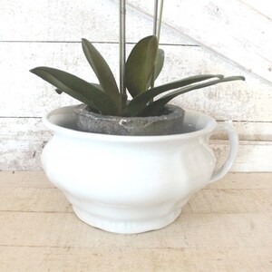 Antique Ironstone Chamber Pot c1900 - Johnson Bros Royal Ironstone, England - Washstand Chamber Pot - Perfect for Plants - Country Farmhouse