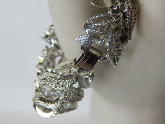 Vintage Silver Filigree Lisner Bracelet - Silver … - image 2