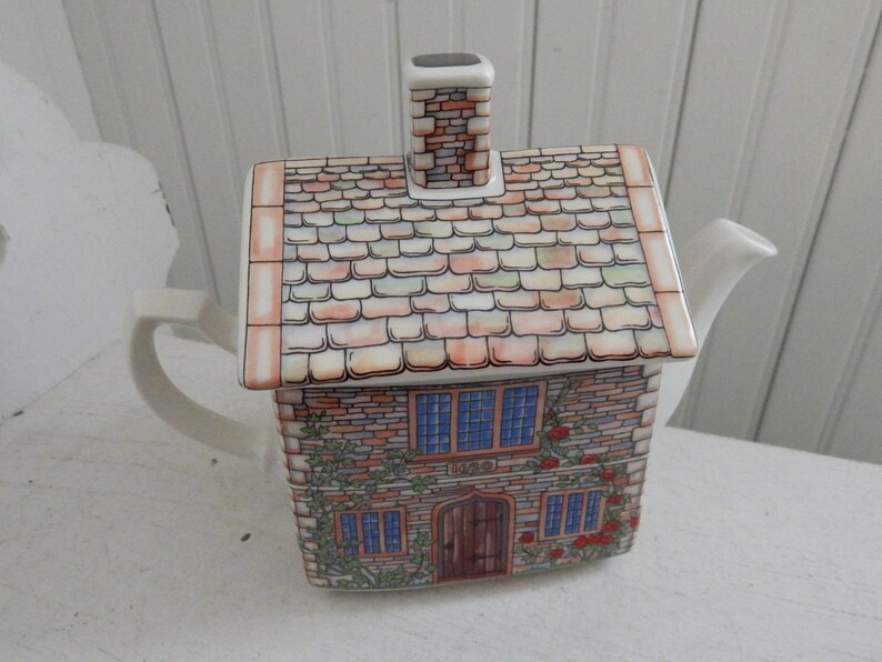 Square Sadler Cottage Teapot Made in England Collectible Etsy