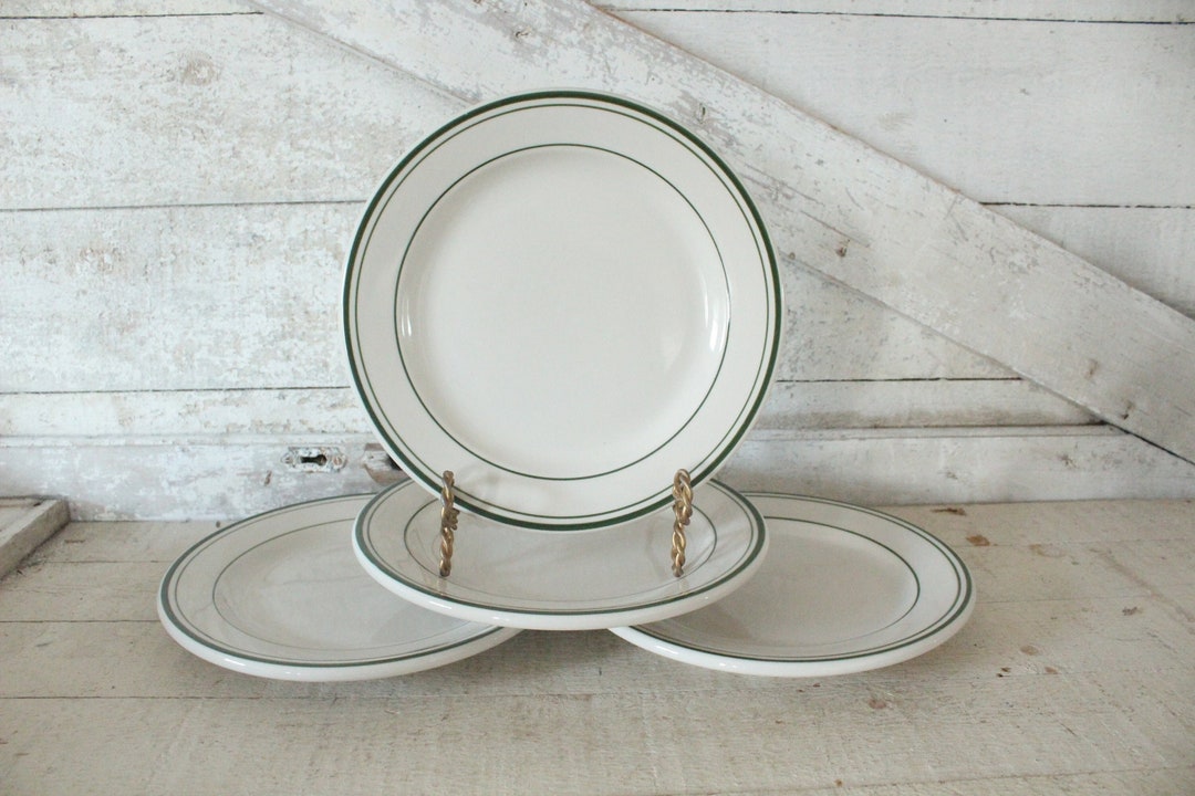Vintage White Delco China Diner Restaurantware Plates/platters Set of