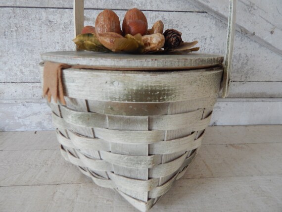 Vintage Woven White Basket Purse - Woven Wood Sla… - image 2