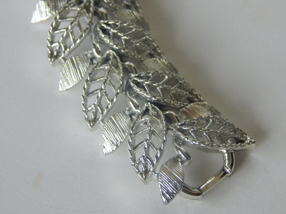 Vintage Silver Filigree Lisner Bracelet - Silver … - image 3