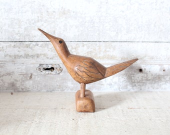 Vintage Hand Carved Bird Figurine - Mid Century Modern Carved Cardinal Bird on Driftwood - Mid Century Modern Carved Bird - Bird Lover Gift!