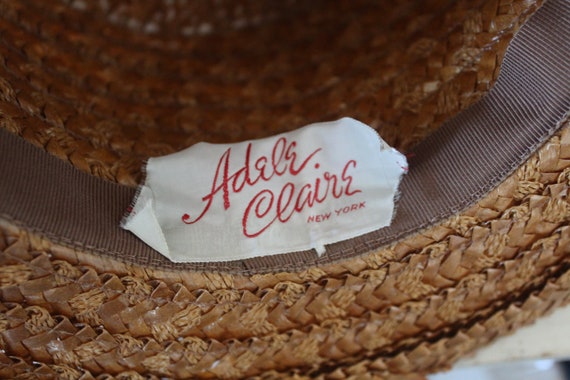 Vintage Women's Adele Claire 1960s Straw Hat with… - image 4