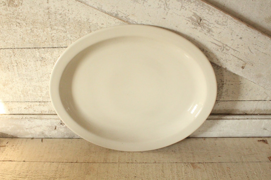 Vintage Ironstone Serving Platter Lead Free White Ironstone Etsy