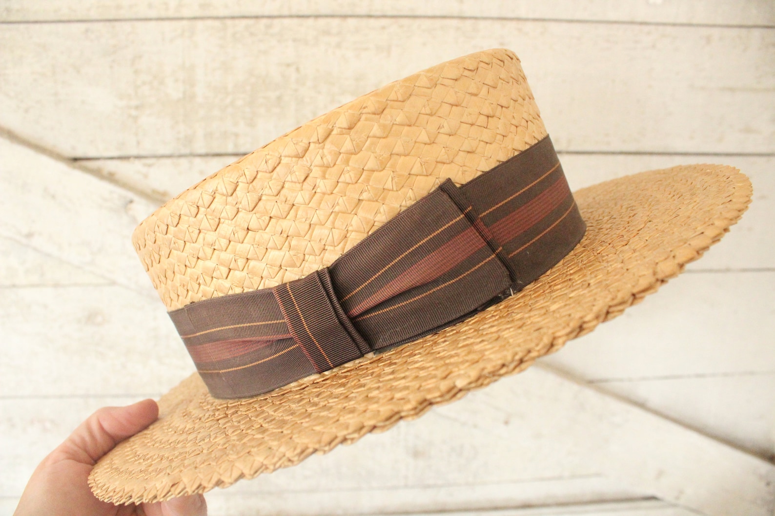 Vintage Byrnie Utz Men's Straw Hat Great Gatsby Style Etsy