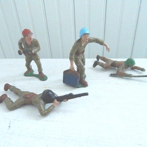 Vintage Elastolin Toy Soldiers – German WWII Composite Figures, Set of 4