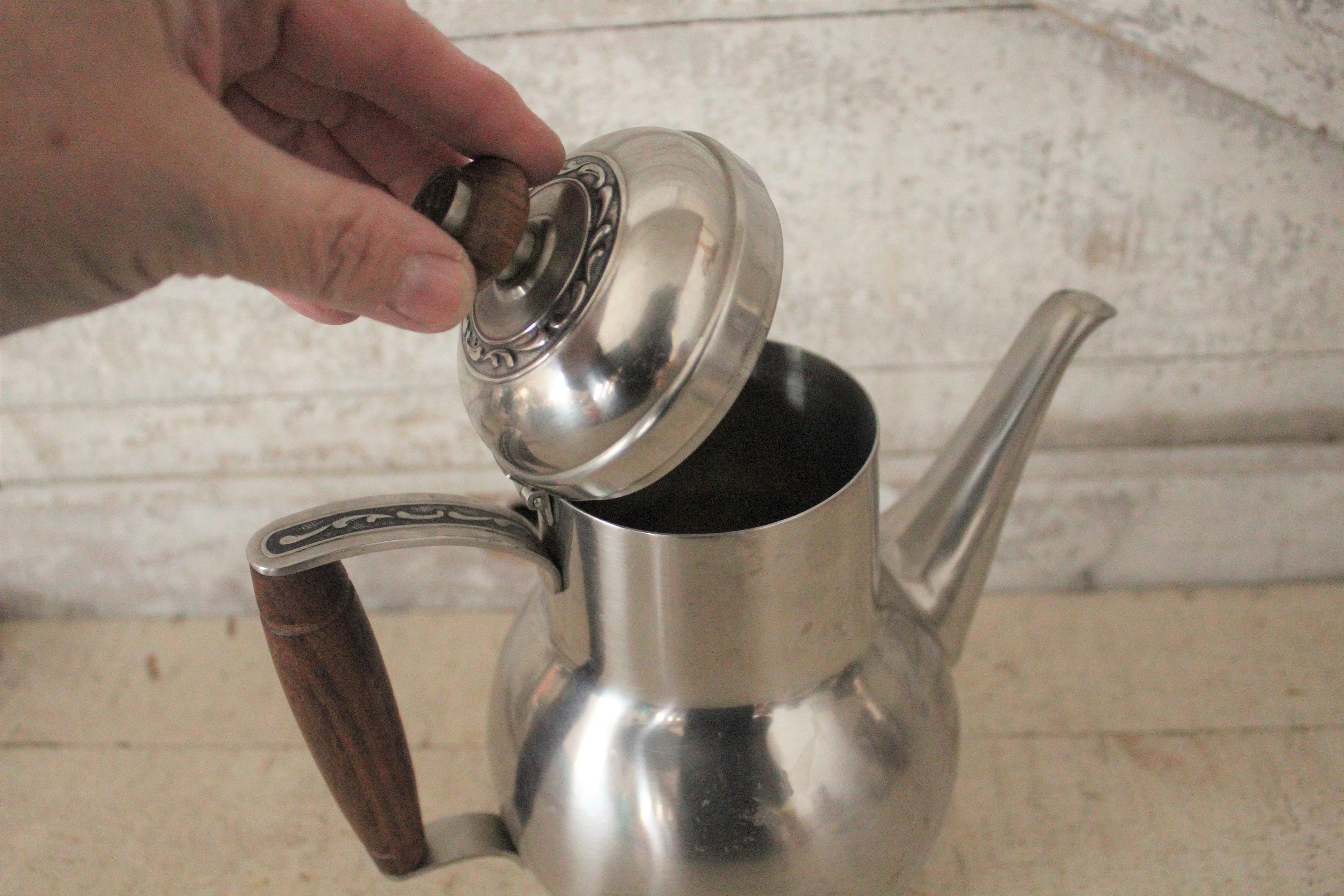Vintage Danish Modern Oneida 18-8 Stainless Coffee Server