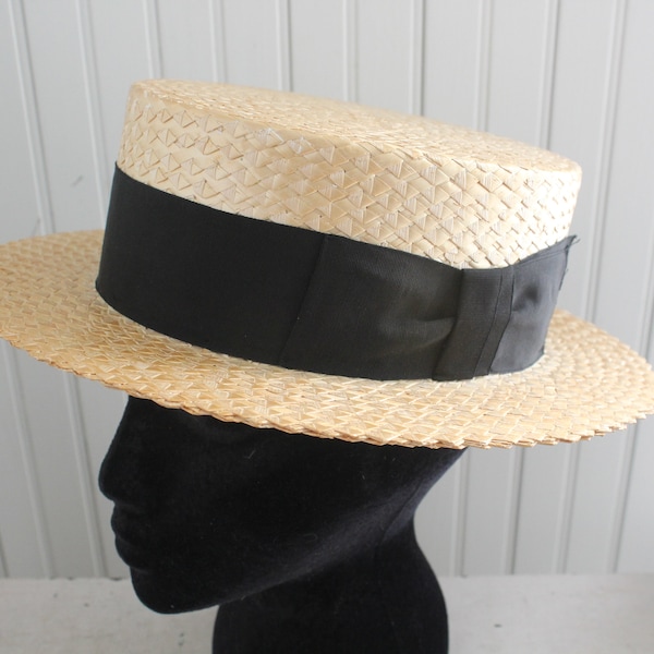 Straw Boater Hat Etsy