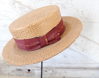 Vintage Stetson Select Boater Straw Hat - Etsy