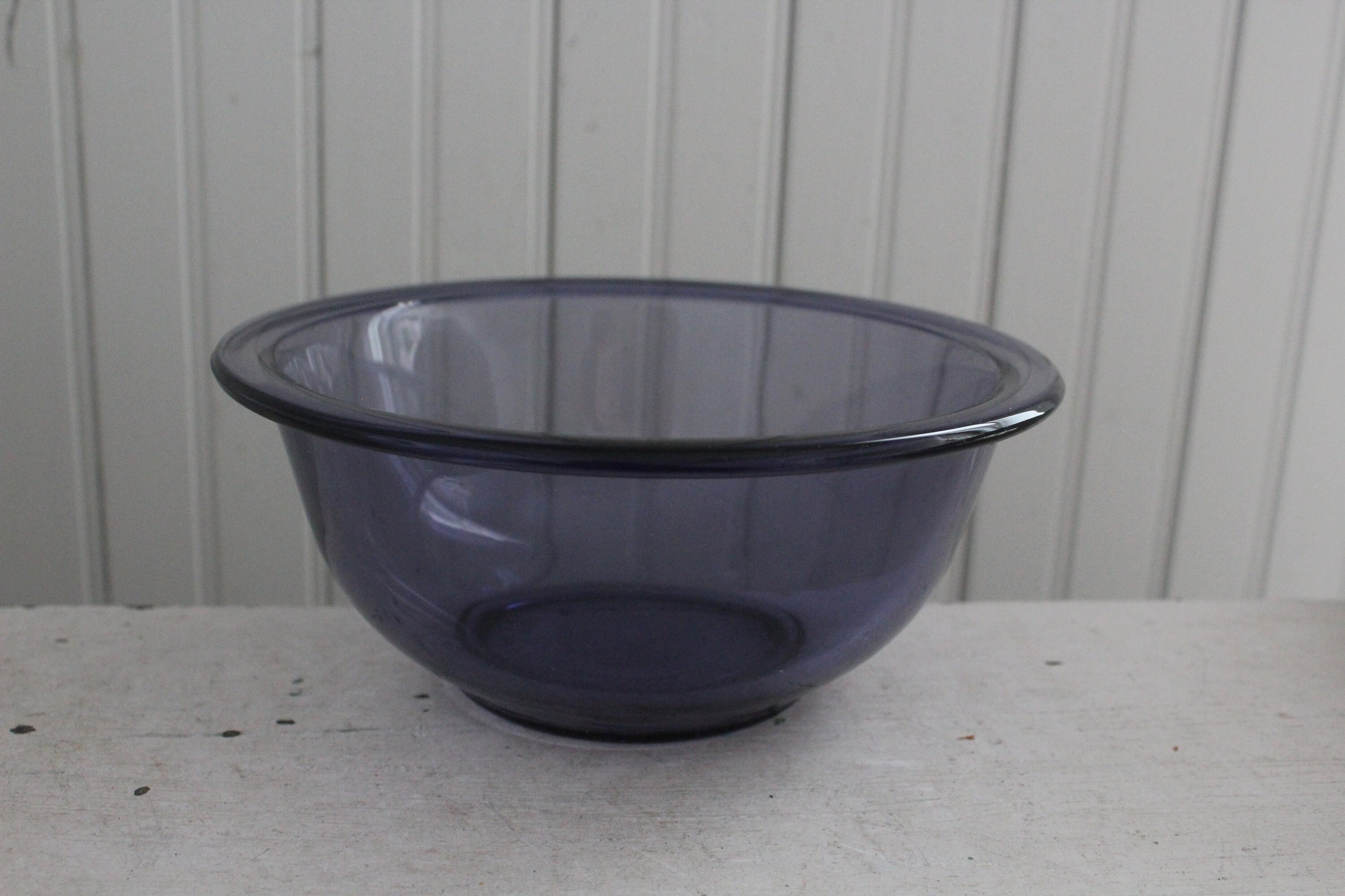 ❤️ 8-pc PYREX SCULPTURED Glass Mixing Bowl Set w/Covers PURPLE