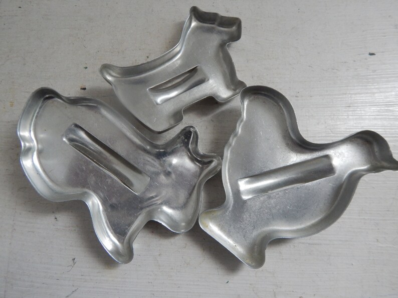 Vintage Aluminum Easter Cookie Cutters Cutout Cookie Etsy