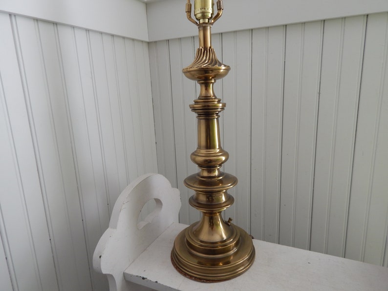 Brass Stiffel Lamp Vintage Table Heavy Suitable For Office Bedside End