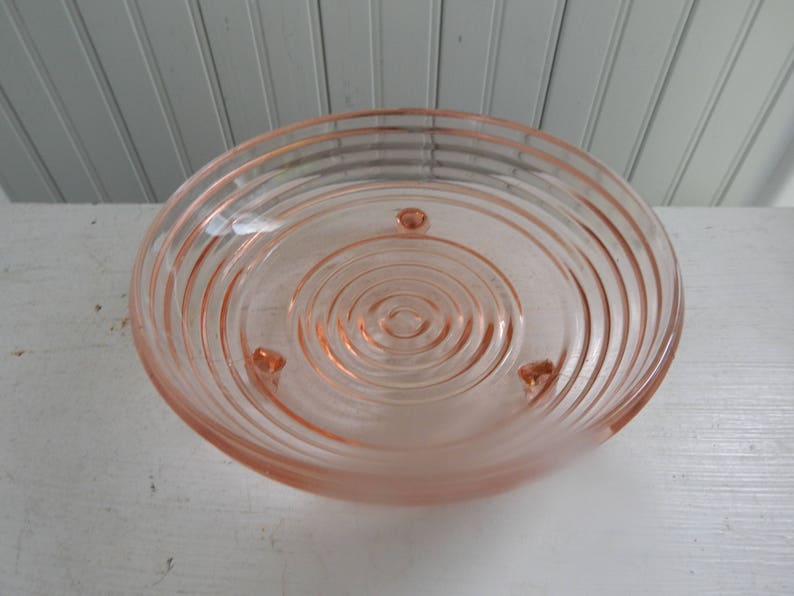 Manhattan Pink Depression Glass Condiment Serving Bowls Pink Depression Glass Candy Footed Pink Depression Glass Bowls Set of Two