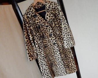 Vintage SAFARI Woman's Coat Styled by Fairmoor - Leopard Print Swing Coat - Beautifully Tailored Vintage Garment - Gorgeous!