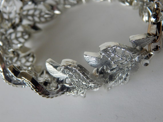 Vintage Silver Filigree Lisner Bracelet - Silver … - image 1