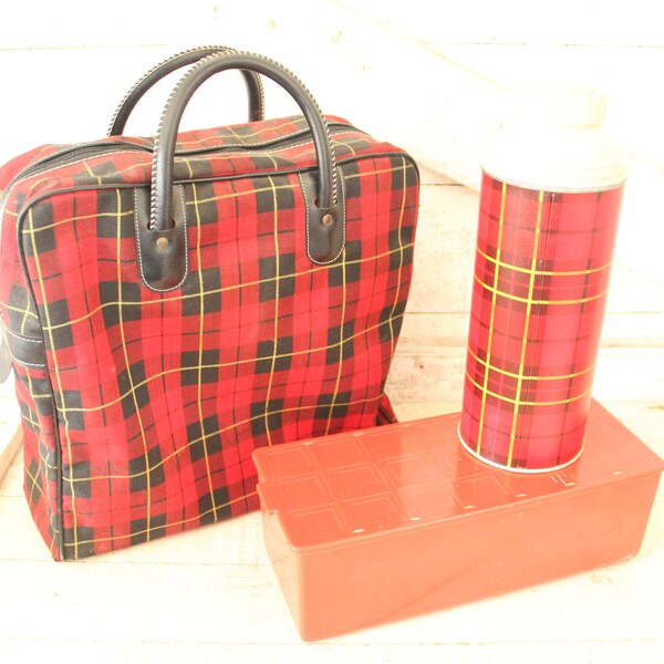 Plaid Picnic Basket Etsy