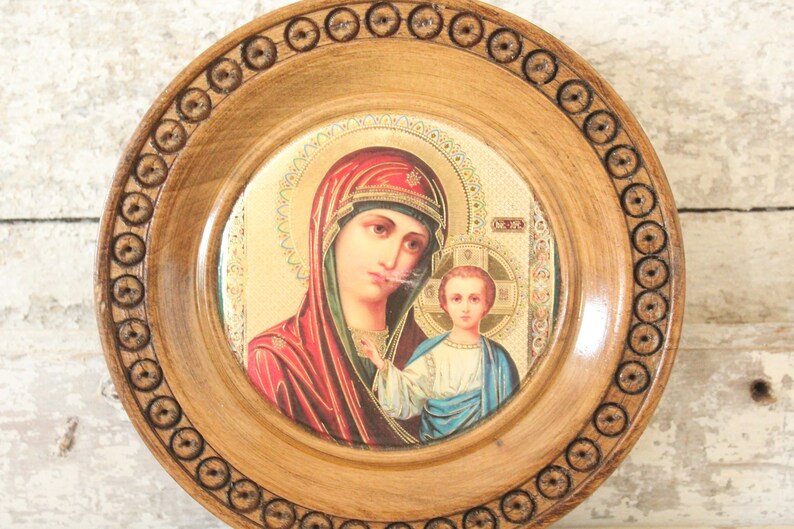 Vintage Italian Florentine Wood Religious Madonna Mary With - Etsy
