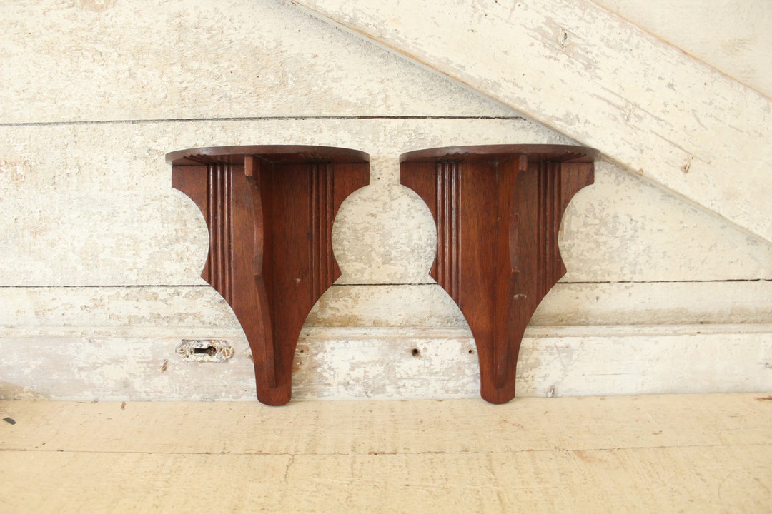 Vintage Art Deco Wood Wall Shelves Art Deco Decor Pair Etsy