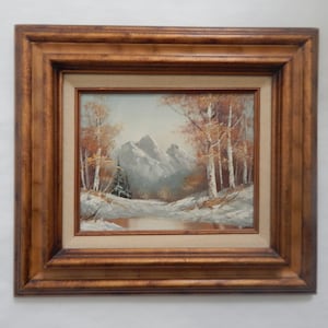 Vintage 1970s Landscape Oil Painting of Mountains/Forest - Breathtaking River Scene - Framed Original Oil Painting - Mid Century Framed Art