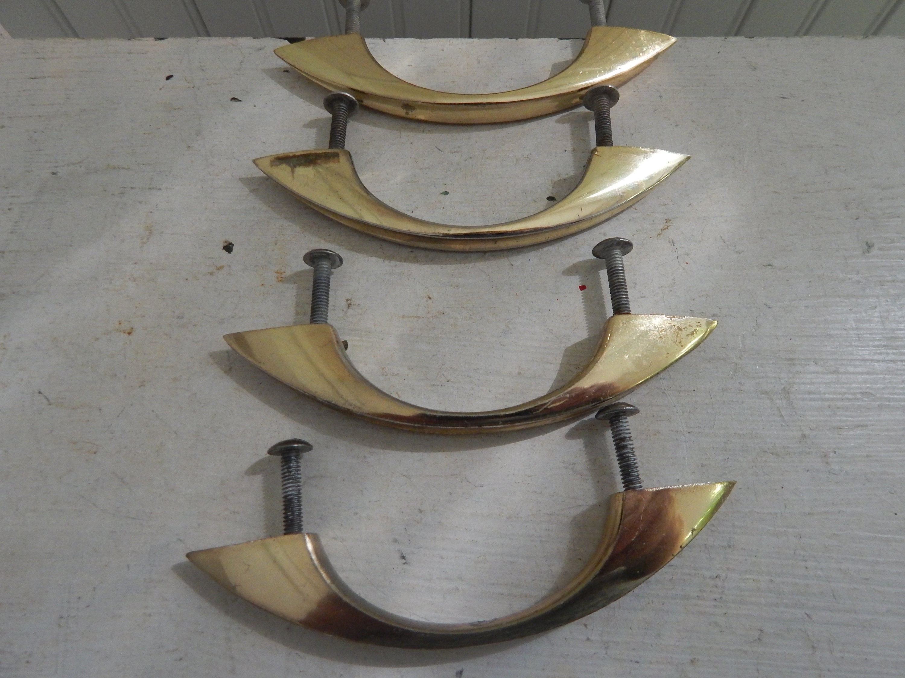 Mid Century Brass Kitchen Cabinet Hardware Cupboard Handles - Etsy 日本
