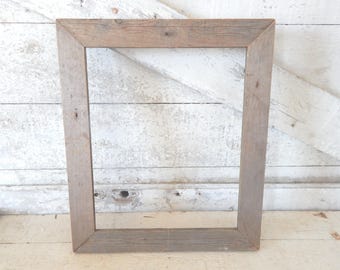 Rustic Gray Barn Wood 10x12 Frame - Old Wood Details - Hand Crafted Barn Wood Frame - Country Farmhouse Frame - Rustic Barn Wedding Frame