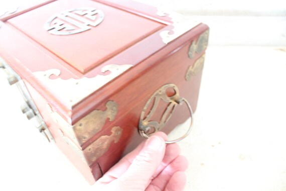 Japanese Jewelry Chest with Antique Gold Brass Ha… - image 5