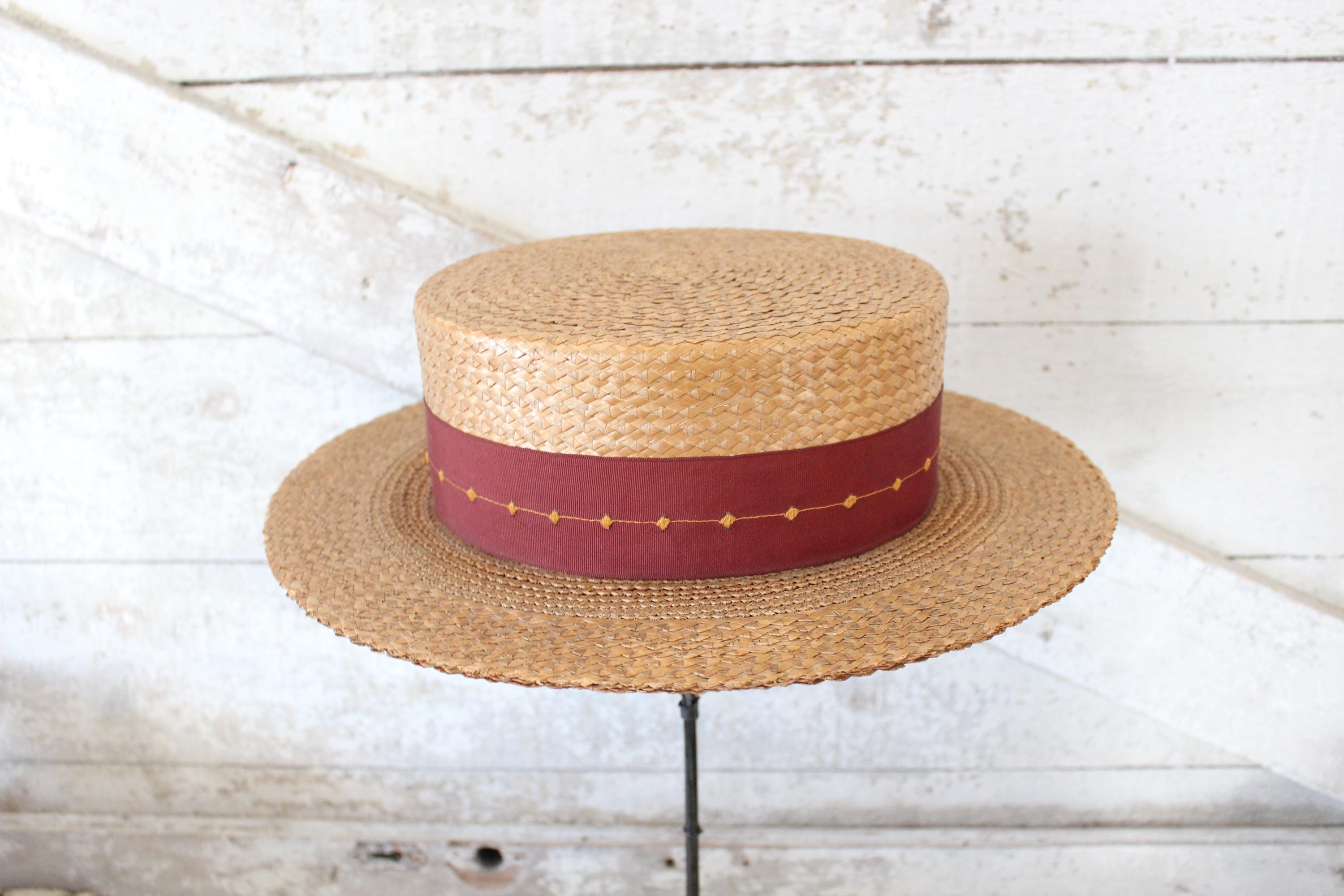 Vintage Stetson Men's Straw Hat - Great Gatsby Style Straw Hat