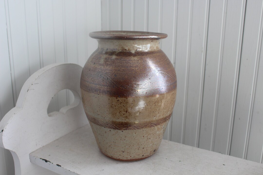 Hand Thrown Studio Pottery Vase - Signed & Dated by Artist - Large Hand ...