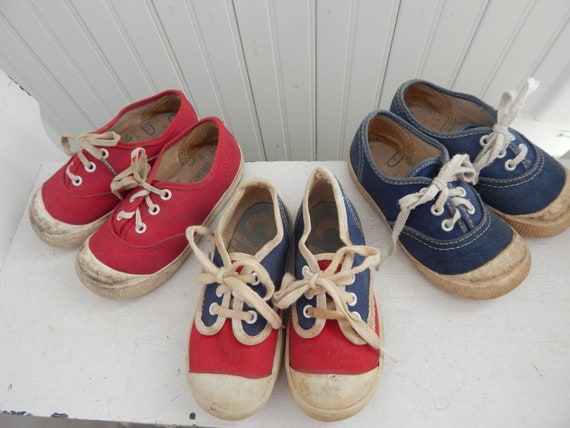 Vintage Children's Canvas Tennis Shoes - Etsy