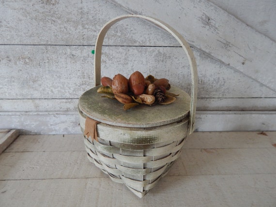 Vintage Woven White Basket Purse - Woven Wood Sla… - image 10