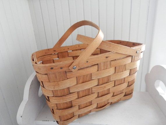 Vintage Basketville Picnic Basket – Hickory Splint Pie Carrier