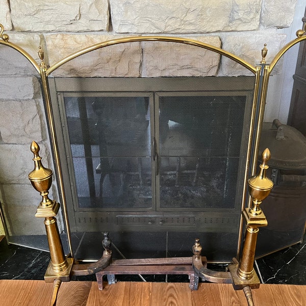 Fireplace Andirons Etsy