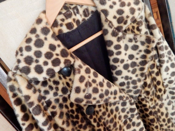 vintage leopard pattern tailored jacket