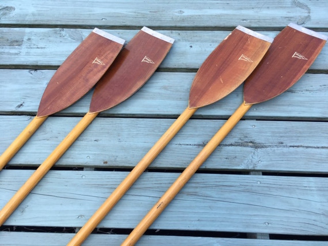 Vintage Folbot Wood Kayak Canoe Paddle Set of Two 1960s Etsy