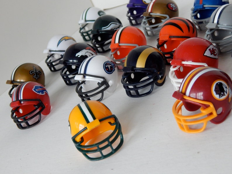 Miniature Collectible NFL Helmets Plastic with Team Logo and Etsy