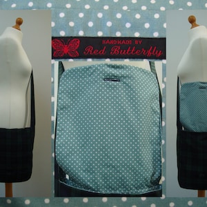 Green and Navy Tartan / Plaid Messenger Bag