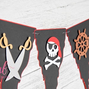 Pirate Banner!  Perfect accent for your Pirate theme party!  Optional customization!