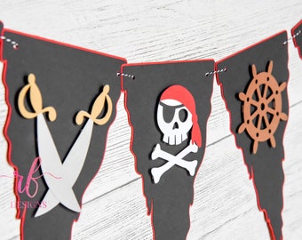 Pirate Banner!  Perfect accent for your Pirate theme party!  Optional customization!