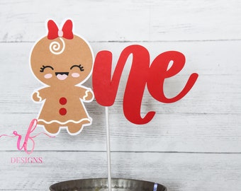 ONE - Candy Land Gingerbread theme cake topper!  So cute for a first birthday!  Candyland, Sweet One Birthday