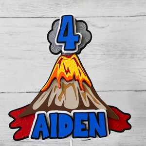 Volcano Birthday Cake Topper