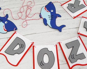 Shark Birthday Banner | Jawsome | Sharktastic | Shark Party | Shark Week Birthday | Shark Party Decor