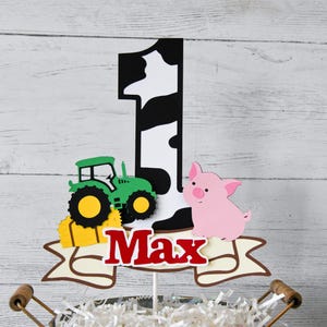 Barnyard Cake Topper Customized with Name and Age | Choice of Barnyard Elements