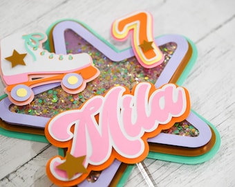Roller Skate Pastel Shaker Cake Topper