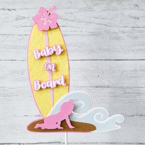 Baby On Board Cake Topper | Surf Baby Shower | It&#39;s a Girl