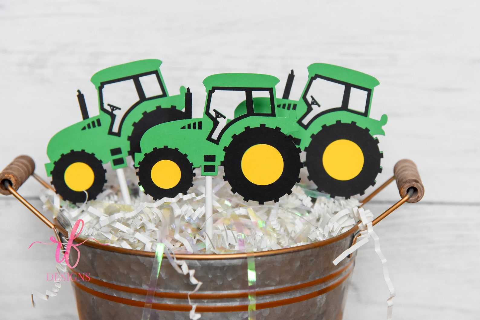 Tractor John Deere inspired Cupcake Toppers Customized with | Etsy